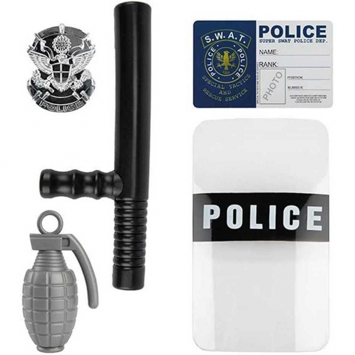 Set politie 10 piese cu vesta, pistol si catuse Toi-Toys TT32648A [3]