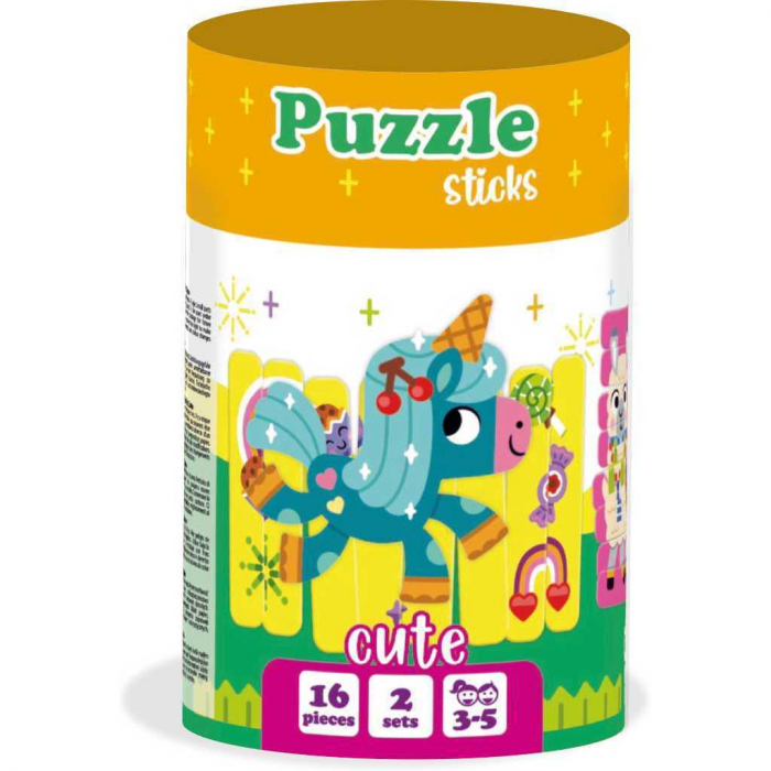 Set puzzle-uri din betisoare Lama si Unicorn, 16 piese Roter Kafer RK1090-01 [3]