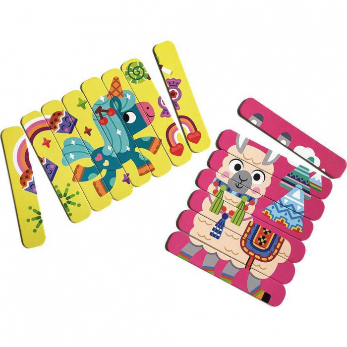 Set puzzle-uri din betisoare Lama si Unicorn, 16 piese Roter Kafer RK1090-01 [5]