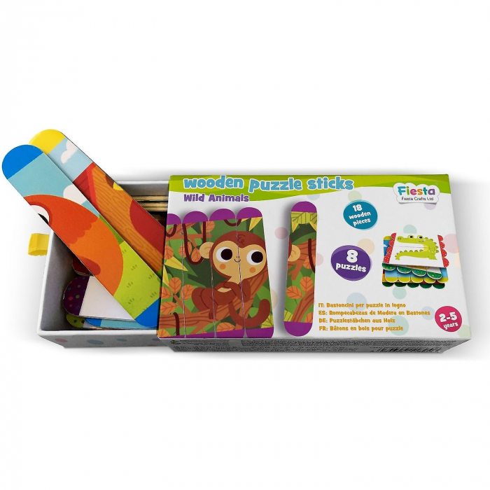 Set puzzle-uri din betisoare lemn - Animale salbatice Fiesta Crafts FCT-2931 [4]