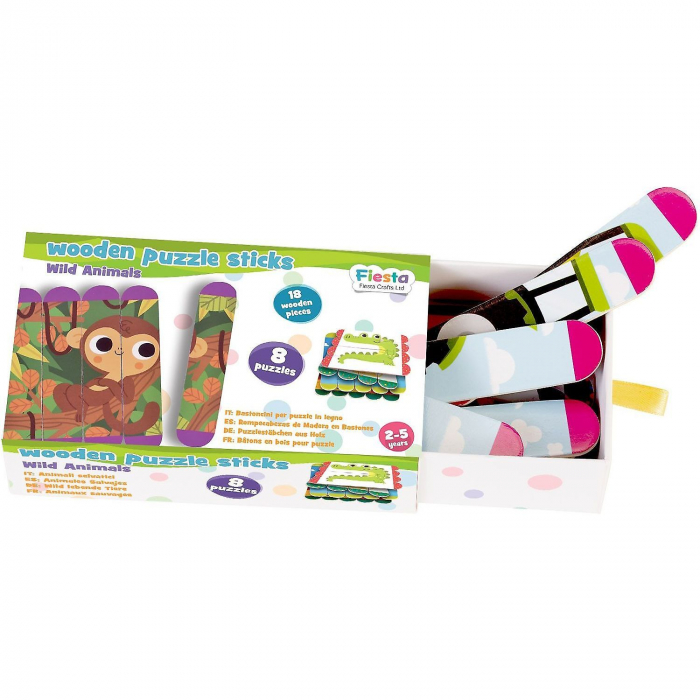 Set puzzle-uri din betisoare lemn - Animale salbatice Fiesta Crafts FCT-2931 [3]
