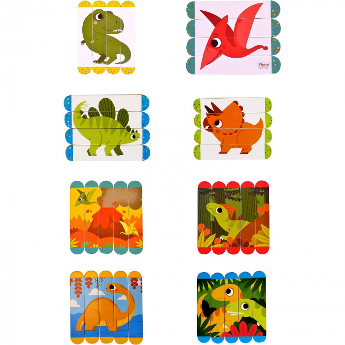 Set puzzle-uri din betisoare lemn - Dinozauri Fiesta Crafts FCT-2933 [2]