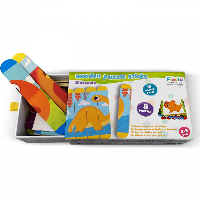 Set puzzle-uri din betisoare lemn - Dinozauri Fiesta Crafts FCT-2933 [3]