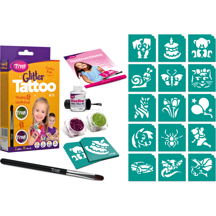 Set tatuaje temporare cu sclipici Happy Birthday Tytoo KKCTT2213012 [2]