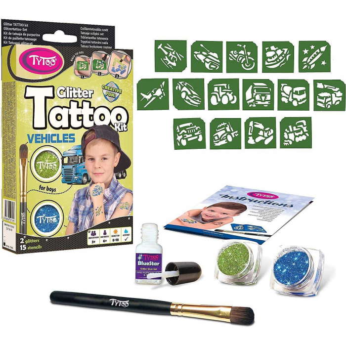 Set tatuaje temporare cu sclipici Vehicles Tytoo KKCTT2213013 [2]