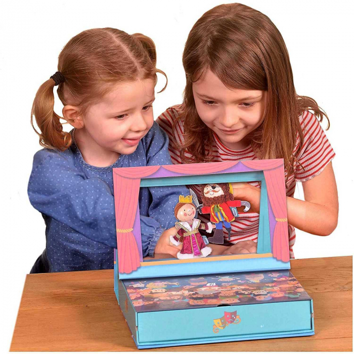 Teatru pop-up cu 2 marionete de deget incluse, 25x21 cm Fiesta Crafts FCT-3039 [4]