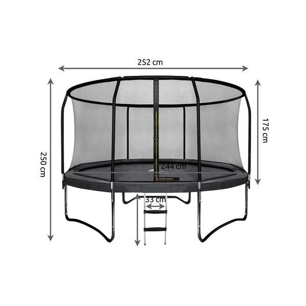 Trambulina de gradina 244cm cu plasa si scarita  Malatec MY2838 [3]