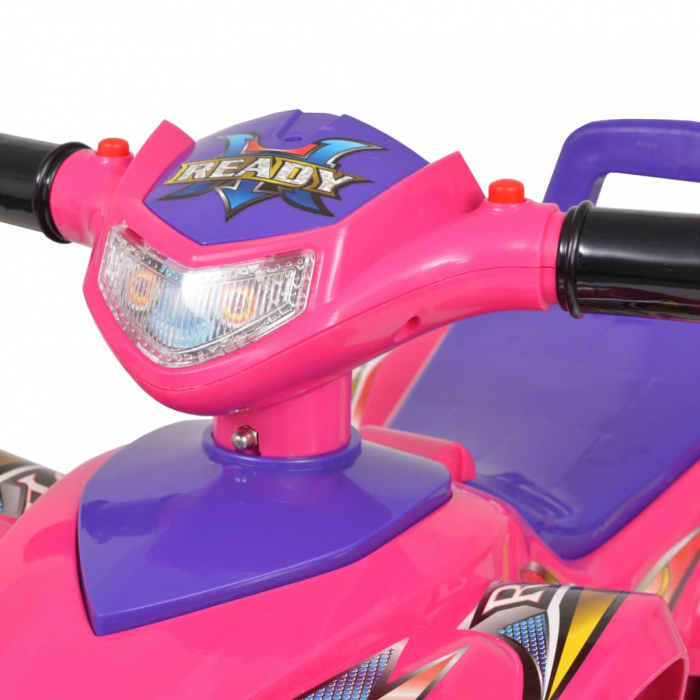 vidaXL ATV de plimbare pentru copii cu sunet și lumină roz și violet [5]