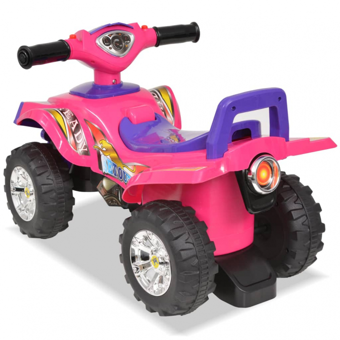 vidaXL ATV de plimbare pentru copii cu sunet și lumină roz și violet [2]