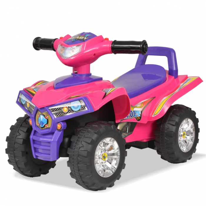 vidaXL ATV de plimbare pentru copii cu sunet și lumină roz și violet [1]