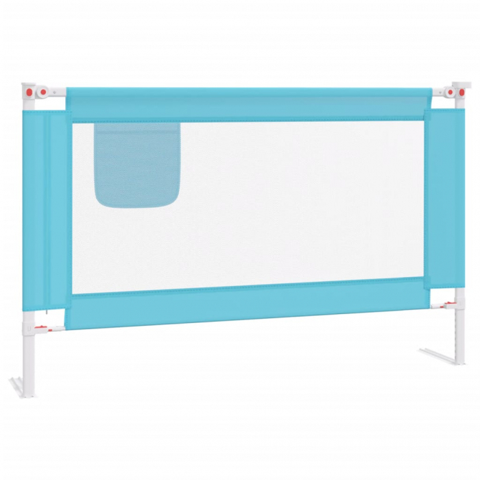 vidaXL Balustradă de protecție pat copii, albastru, 120x25 cm, textil [2]