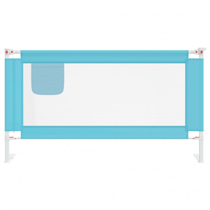 vidaXL Balustradă de protecție pat copii, albastru, 150x25 cm, textil [3]