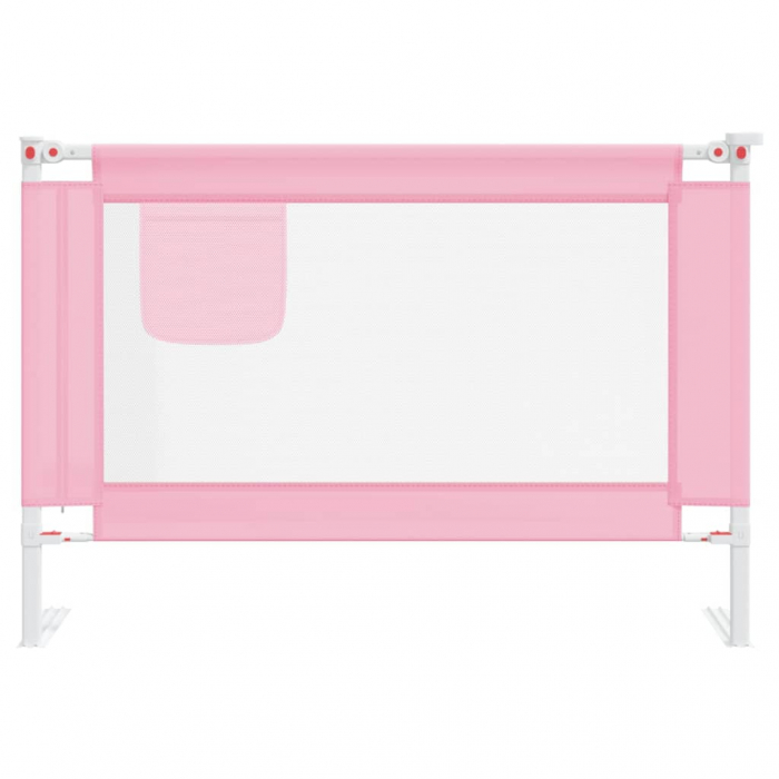 vidaXL Balustradă de protecție pat copii, roz, 100x25 cm, textil [3]