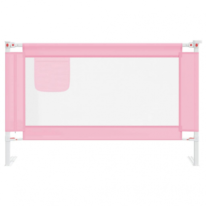 vidaXL Balustradă de protecție pat copii, roz, 120x25 cm, textil [3]