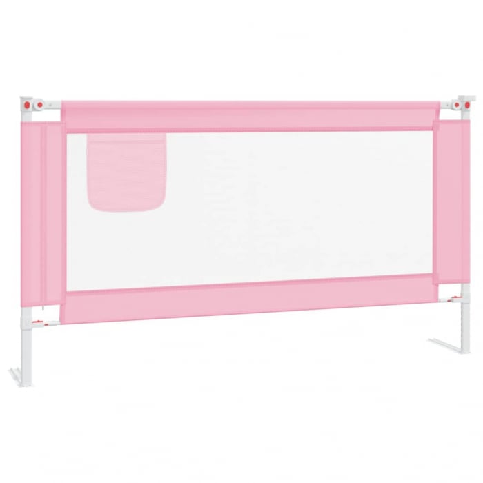 vidaXL Balustradă de protecție pat copii, roz, 150x25 cm, textil [2]