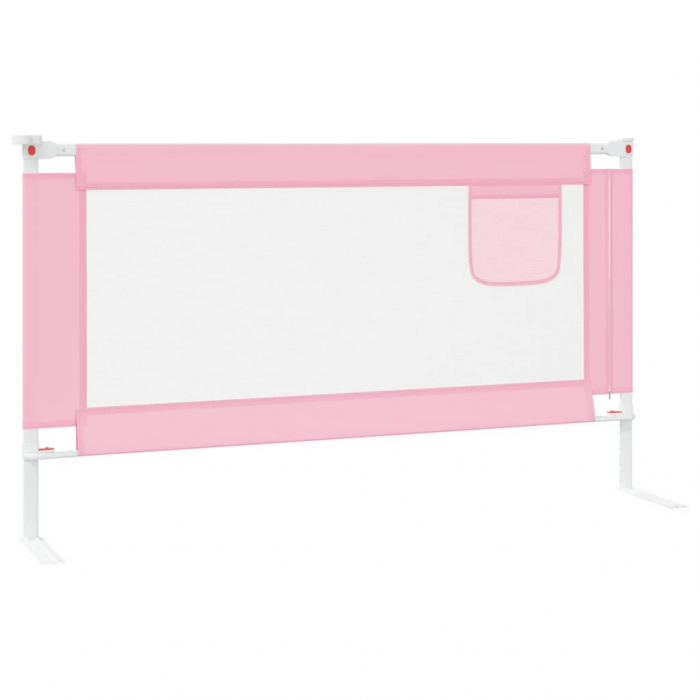 vidaXL Balustradă de protecție pat copii, roz, 150x25 cm, textil [4]