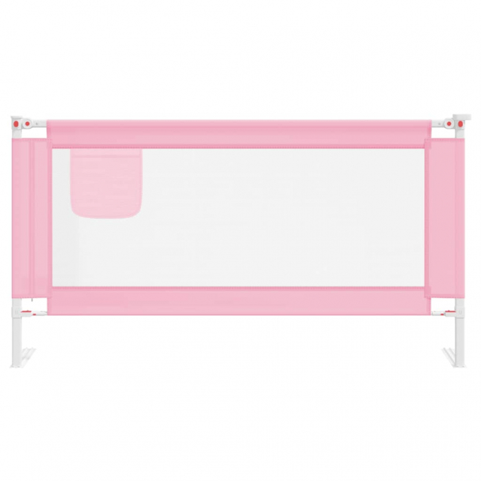 vidaXL Balustradă de protecție pat copii, roz, 160x25 cm, textil [3]