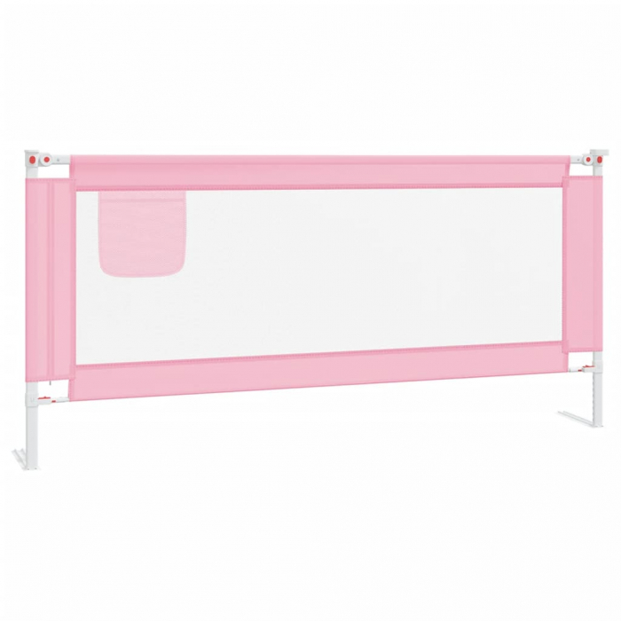 vidaXL Balustradă de protecție pat copii, roz, 200x25 cm, textil [2]
