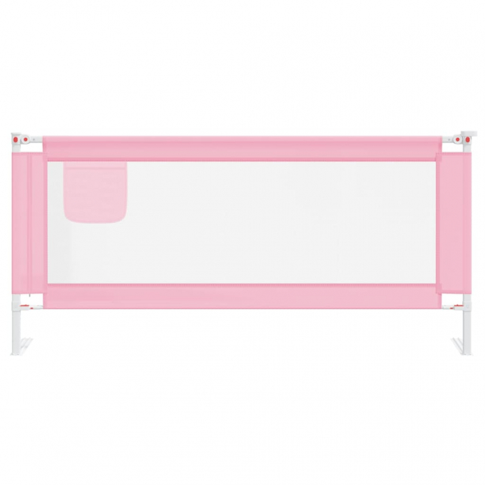 vidaXL Balustradă de protecție pat copii, roz, 200x25 cm, textil [3]