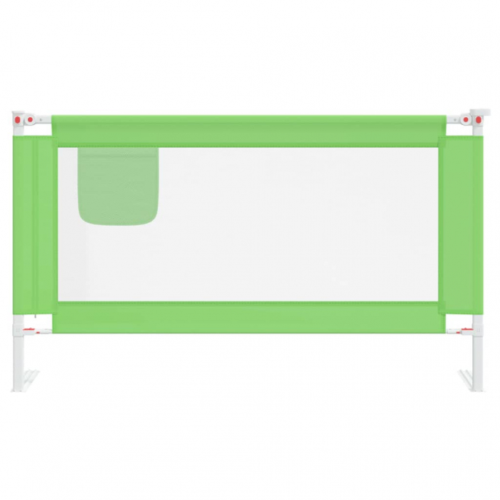 vidaXL Balustradă de protecție pat copii, verde, 140x25 cm, textil [3]