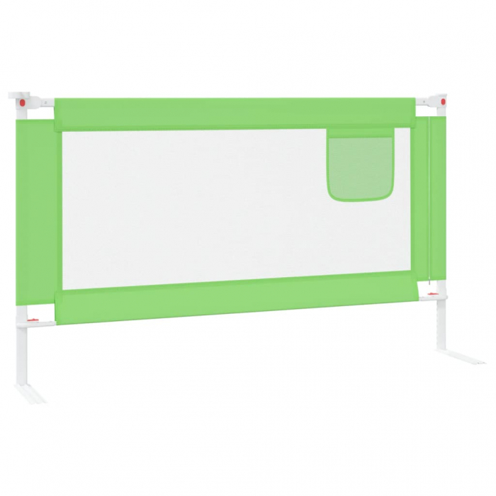 vidaXL Balustradă de protecție pat copii, verde, 140x25 cm, textil [4]