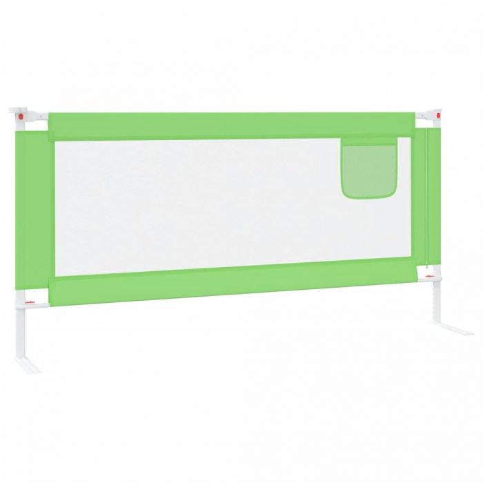 vidaXL Balustradă de protecție pat copii, verde, 190x25 cm, textil [4]