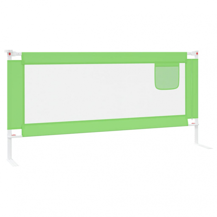 vidaXL Balustradă de protecție pat copii, verde, 200x25 cm, textil [4]