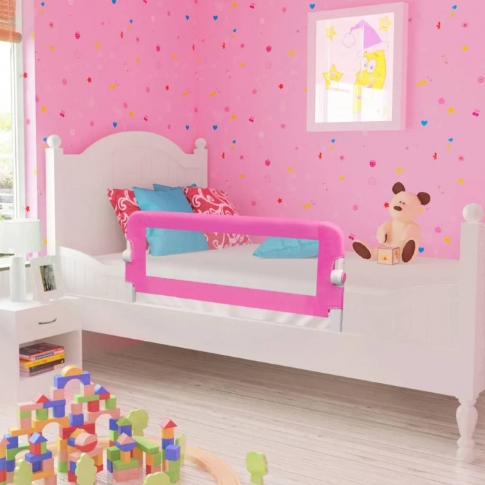 vidaXL Balustradă de Siguranța pentru pat de copil, roz, 102x42 cm [1]