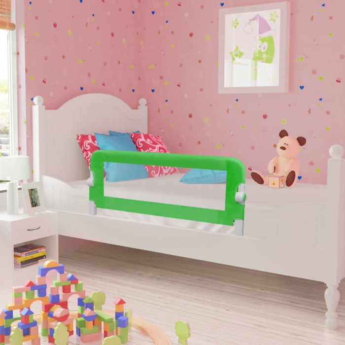 vidaXL Balustradă de Siguranța pentru pat de copil, verde, 102x42 cm [1]