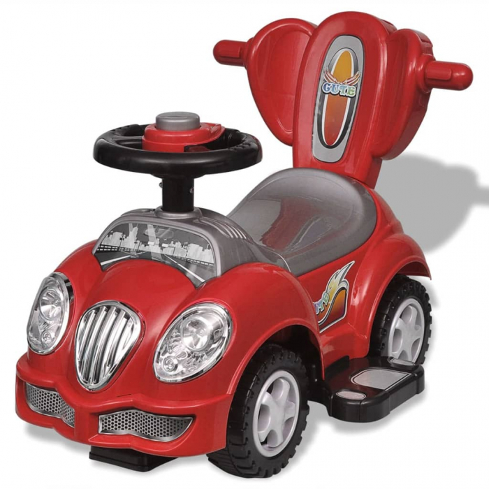 vidaXL mașină pentru copii cu bară de împingere, roșu [3]