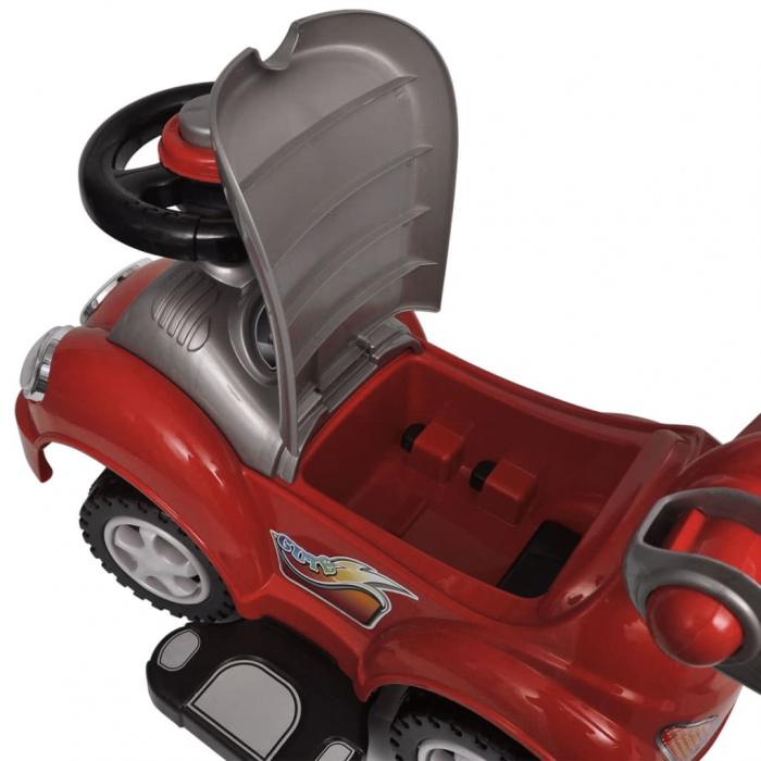 vidaXL mașină pentru copii cu bară de împingere, roșu [6]