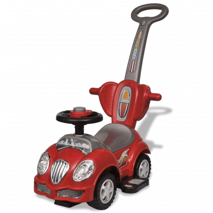 vidaXL mașină pentru copii cu bară de împingere, roșu [2]