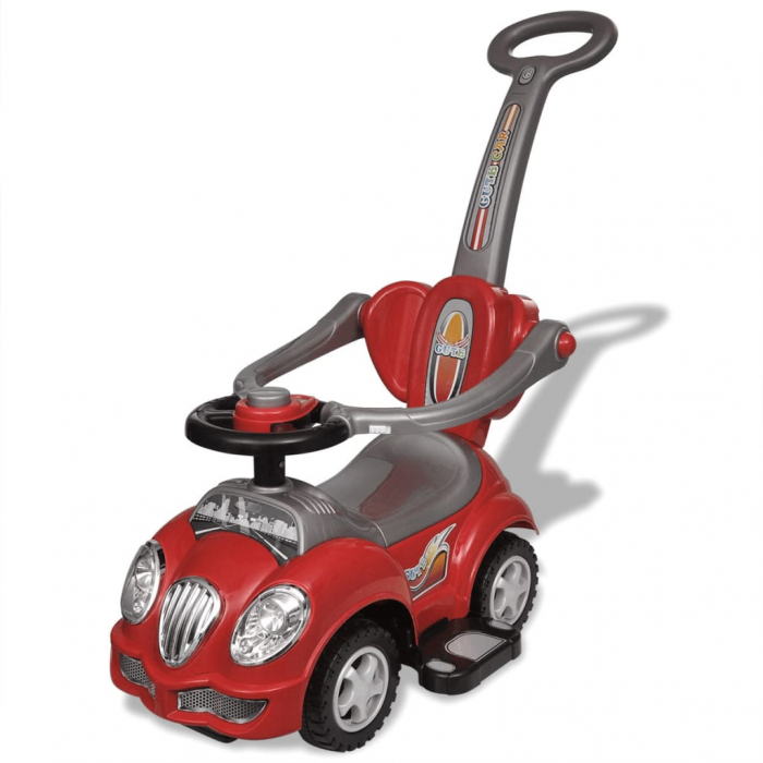 vidaXL mașină pentru copii cu bară de împingere, roșu [1]