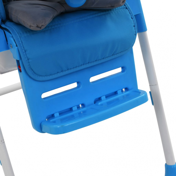vidaXL Scaun de masă înalt pentru copii, albastru și gri  [10]
