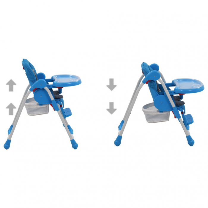 vidaXL Scaun de masă înalt pentru copii, albastru și gri  [4]
