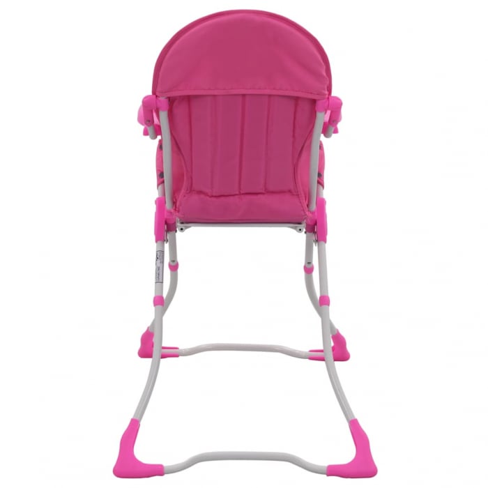 vidaXL Scaun de masă înalt pentru copii, roz și alb  [5]