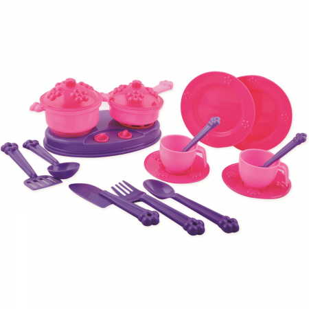 Bucatarii Copii - Accesorii bucatarie copii 18 piese Princess Maya and Friends Ucar Toys UC142