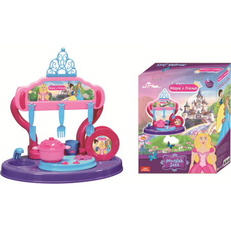Bucatarii Copii - Bucatarie copii 15 piese Princess Maya and Friends Ucar Toys UC126