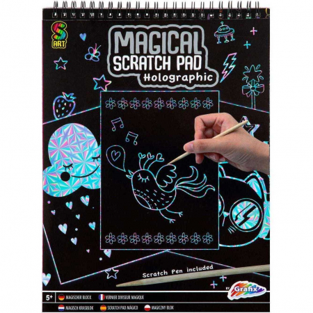 Carti de colorat - Caiet A4 Fise Razuibile Magical Scratch Pad Grafix GR220009
