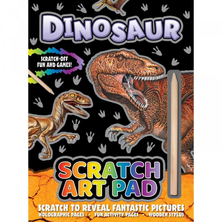 Activitati extracurriculare - Caiet cu Fise Razuibile si activitati Dinozaur Scratch Art Pad Alligator AB3465DISR