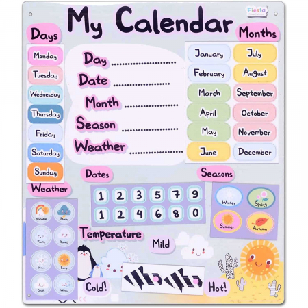 Jocuri Educative - Calendarul meu magnetic, 31 x 35 cm, 40 cm Fiesta Crafts FCT-2634