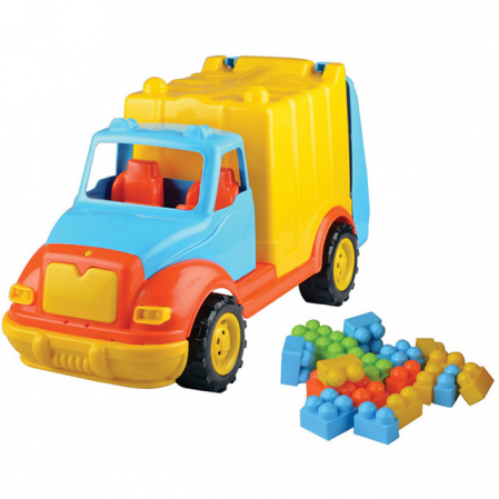 Jucarii de Constructie - Camion pentru gunoi 48 cm cu 38 piese constructie Ucar Toys UC86