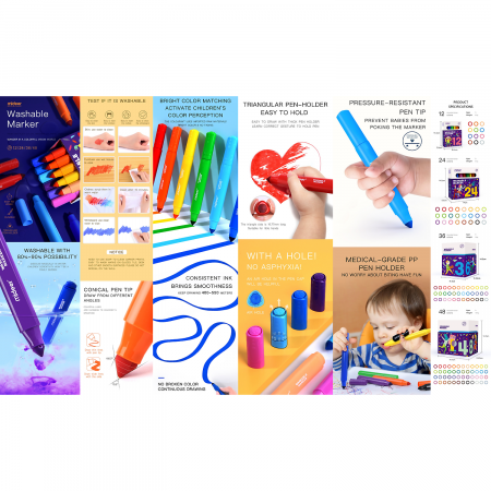 Carioci lavabile 36 culori Mideer MD4071 [1]