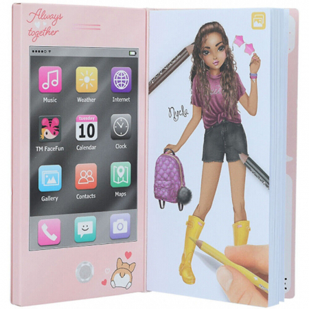 Carnetel de colorat in forma de telefon mobil Top Model cu muzica 13.8x7 cm Depesche PT11966 [2]
