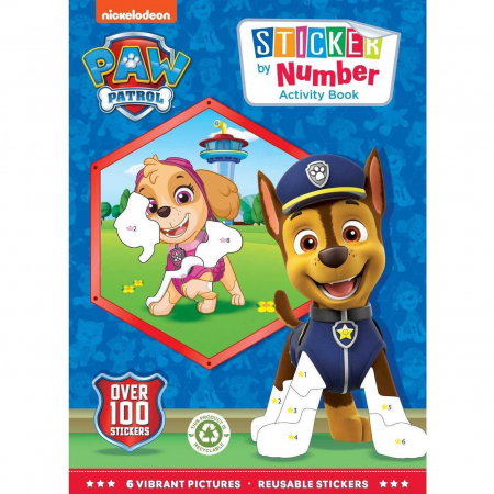 Activitati extracurriculare - Carte de activitati cu stickere pe numere Paw Patrol, 100 stickere Alligator AB3429PWSAB2