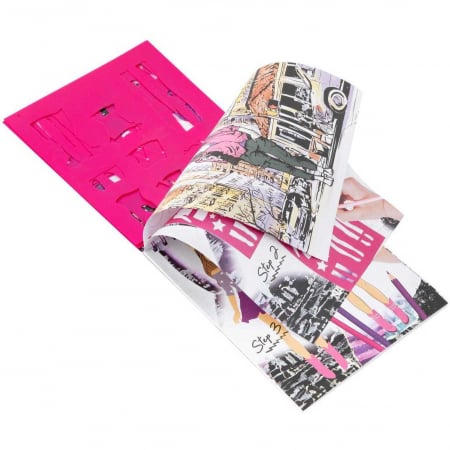 Carte de colorat Fashion Design Book cu stickere si sabloane incluse Grafix GR230005 [1]