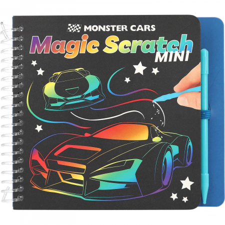 SCOALA SI GRADINITA - Carte Mini Magic Scratch Monster Cars Depesche PT12116