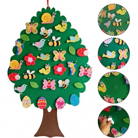Copac din fetru cu 27 decoratiuni 100x64 cm Bambinice BN048 [2]