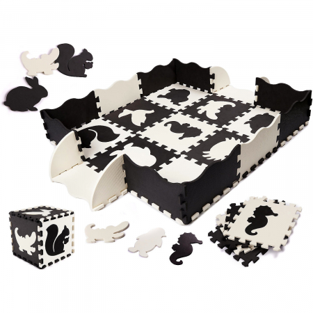 JOCURI SI JUCARII - Covor puzzle cu laterale 25 piese Ikonka IK17566