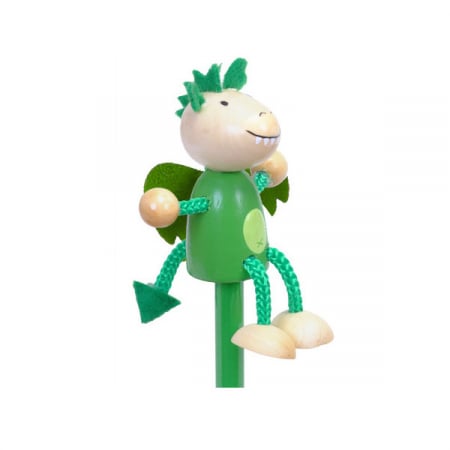 Creion cu figurina lemn Dragonul Verde Fiesta Crafts FCP-5165 [1]